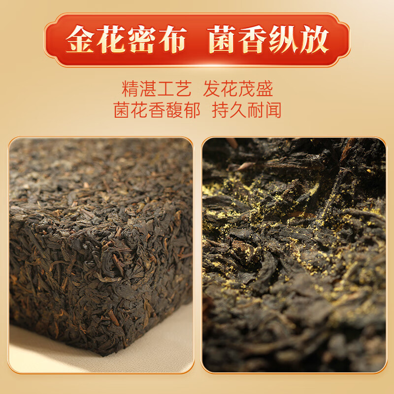 百年木仓中粮中茶茶叶 安化黑茶 金花茯砖茶 菌香醇茯1kg