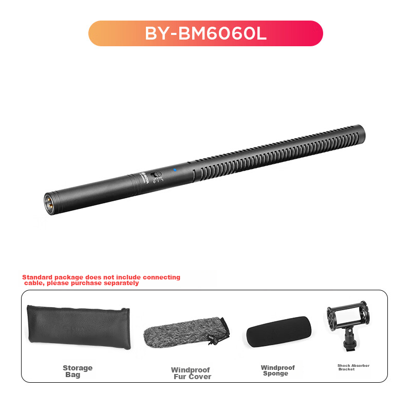 BOYA BM6060L Направленный микрофон для камеры, интервью, прямых трансляций, профессиональный микрофон для записи звука с удочкой