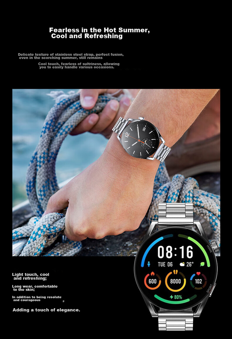 Canghua Compatible with Xiaomi Watch S5 Strap, Suitable for Xiaomi Watch 5/S4/S4Sport/S3/S2/S1/S1Pro/Color Smartwatch, Three-Strand Steel Metal Stainless Steel Wristband 8