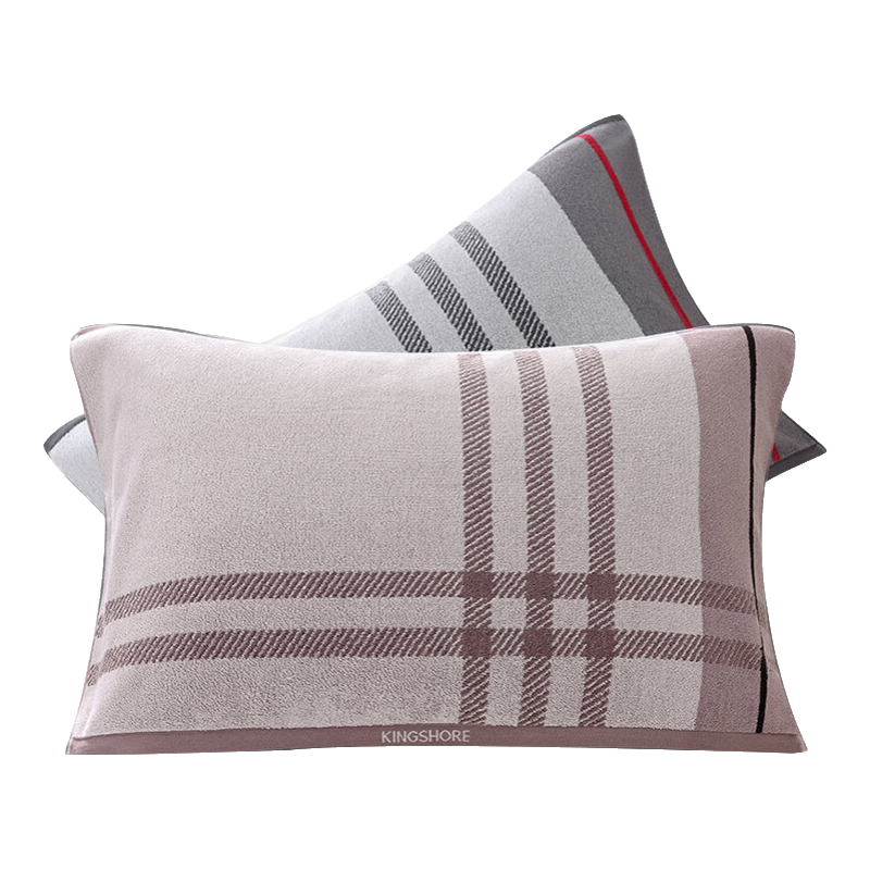 KING SHORE Pure Cotton Thickened And Enlarged Pillowcase, Sweat-Absorbing, Breathable, Skin-Friendly Pillow Cover, Brown, 1 Piece, 80*50cm, 170g