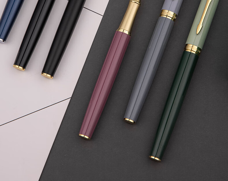 HERO Fountain Pen Gift Box E609, Artistic Bent Nib Iridium Gold Daily Writing Calligraphy Set for Third Grade Elementary And Middle School Students, Men And Women, Ink Set, Dazzling Black M Artistic Nib 2