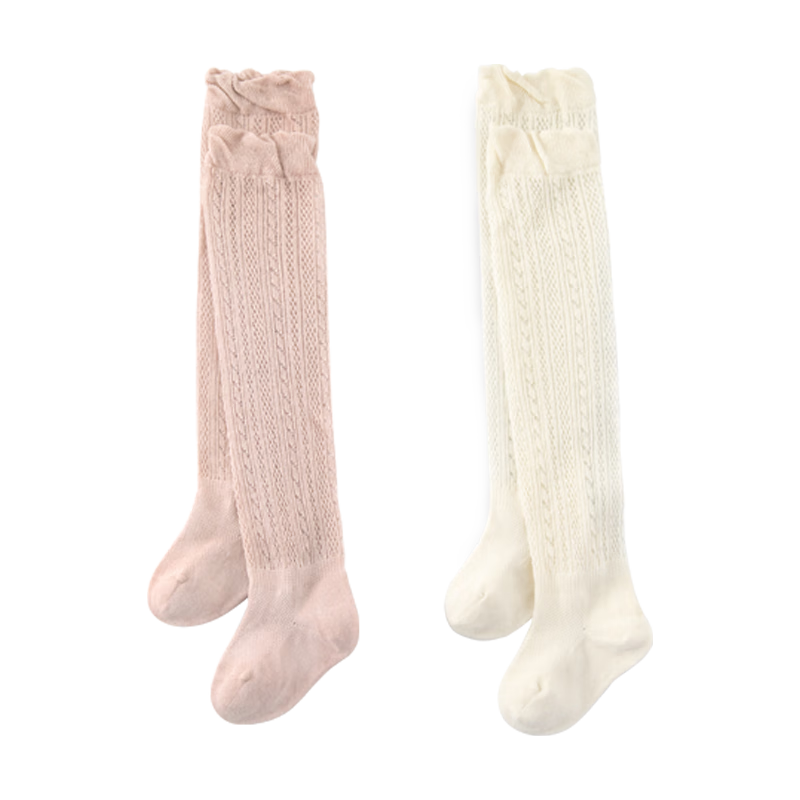 Babylove Baby Knee-High Socks for Summer, 0-3 Years Old, Breathable Mesh Thin Anti-Mosquito Socks That Don't Tighten Legs, 2 Pairs Per Pack