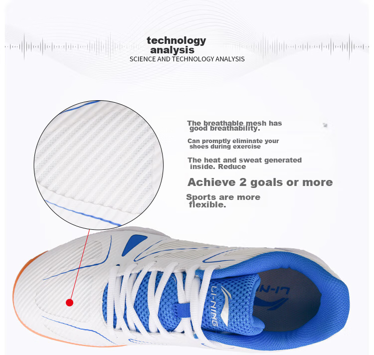 Li-Ning Table Tennis Shoes for Men And Women, Sports Shoes, Specialized Table Tennis Footwear, Breathable Non-Slip Whirlwind 2.0, White And Green, Size 41.5 14