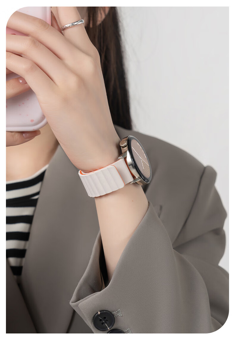 Mashi Compatible with Huawei Watch Bands for Watch5/4/3/GT7/6/5/gt4/3/2/Pro/Honor Magic2/OPPO Watch4Pro/X, Magnetic Silicone Strap for Autumn And Winter Wearing 14