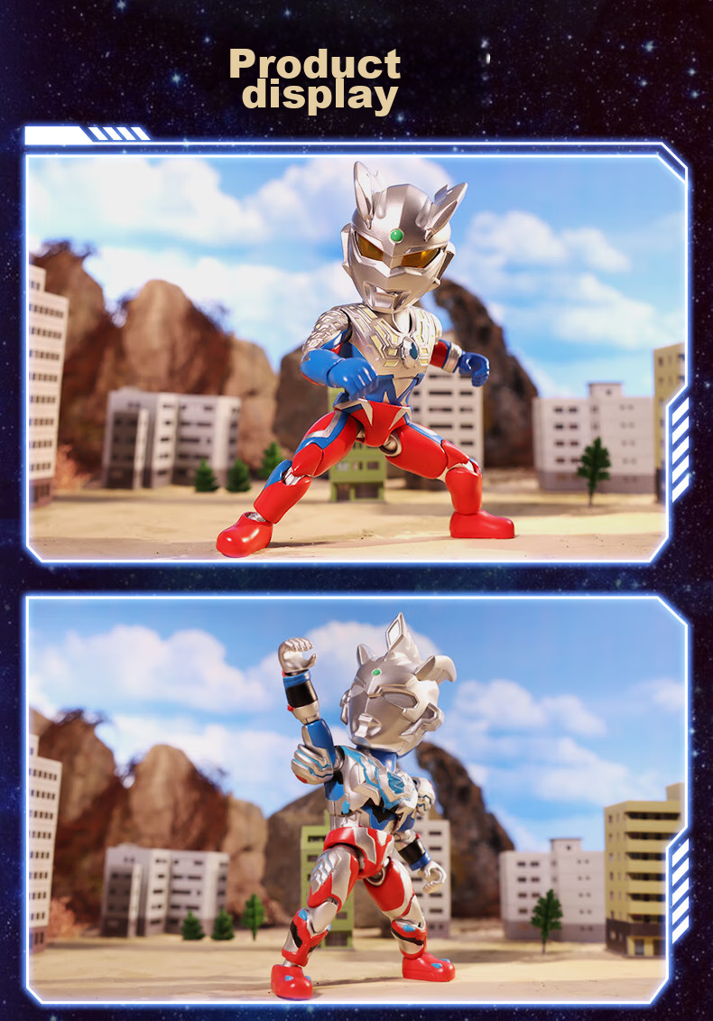 LDCX Ultraman Q Version Hero Transmission Blind Box, Diga Sero Action Figure, Movable Toy, Birthday Gift for Boys 8