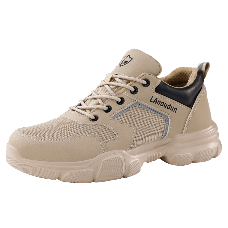 Blue Owl Shield Men's Summer Breathable Lightweight Soft Sole Anti-Smash Steel Toe Anti-Puncture Work Safety Shoes DL232F 36