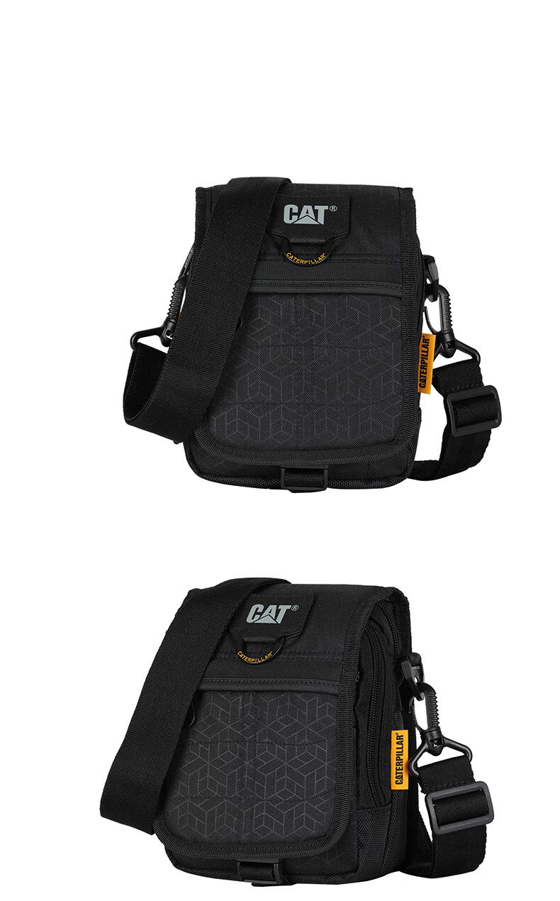 CAT Crossbody Bag, Shoulder Bag, Casual Mini Purse, Belt Bag, Flip-Top Bag, Tactical Workwear Gift, Dark Pattern Black 84172 10