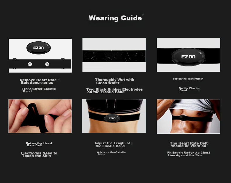 EZON Heart Rate Monitoring Chest Strap for Running, Fitness, Cycling, Marathon Sports, ANT+ Heart Rate Band C009Pro 18