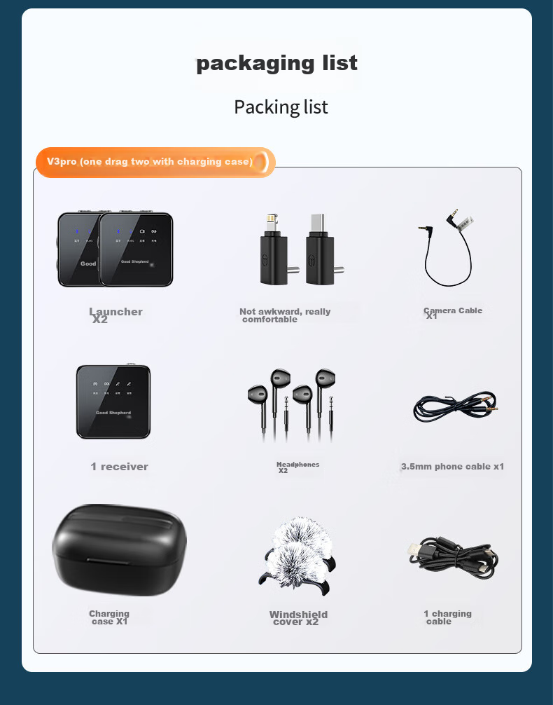 Haomuren Wireless Lavalier Microphone Live Streaming Receiver, Mobile Phone-Specific Recording Device, Sound Card Noise Reduction, Douyin Host Karaoke Video Recording, Small Bee Computer Camera Microphone, One-To 20