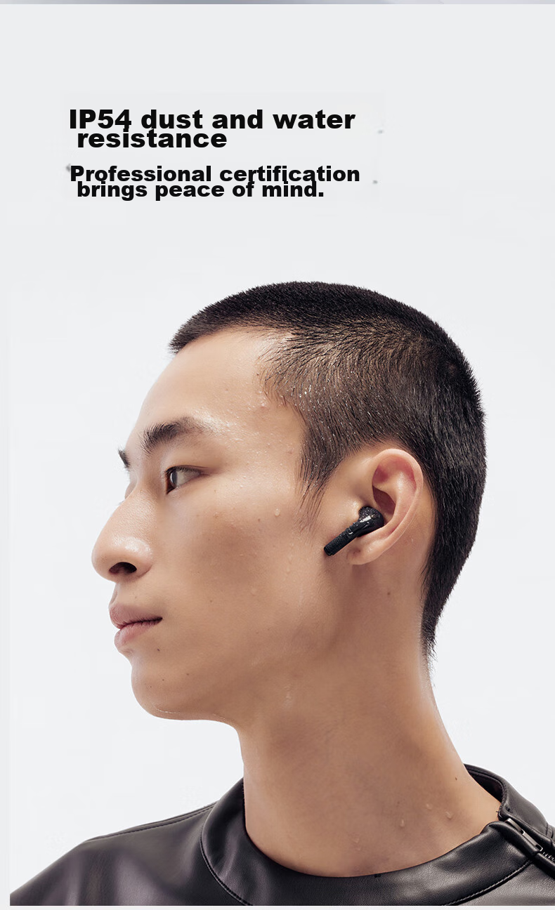 Manbuzhehuazai Evo Air Wireless Bluetooth Earphones, Semi In-Ear Style, 32-Hour Long Battery Life, Bluetooth 5.4, Mother-Of White, Compatible with Apple, Huawei, Xiaomi 18