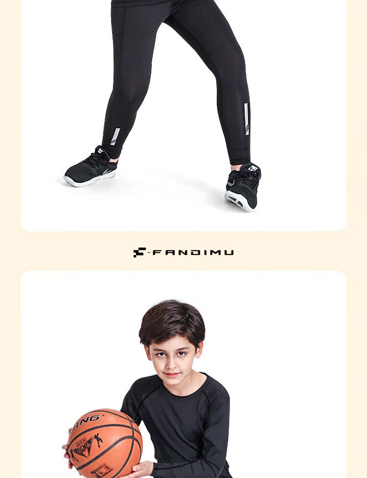 Fandimu Children's Fleece-Lined Sports Set, Two-Piece Track And Field Training Fitness Wear, Youth Running Breathable Basketball Uniform 14