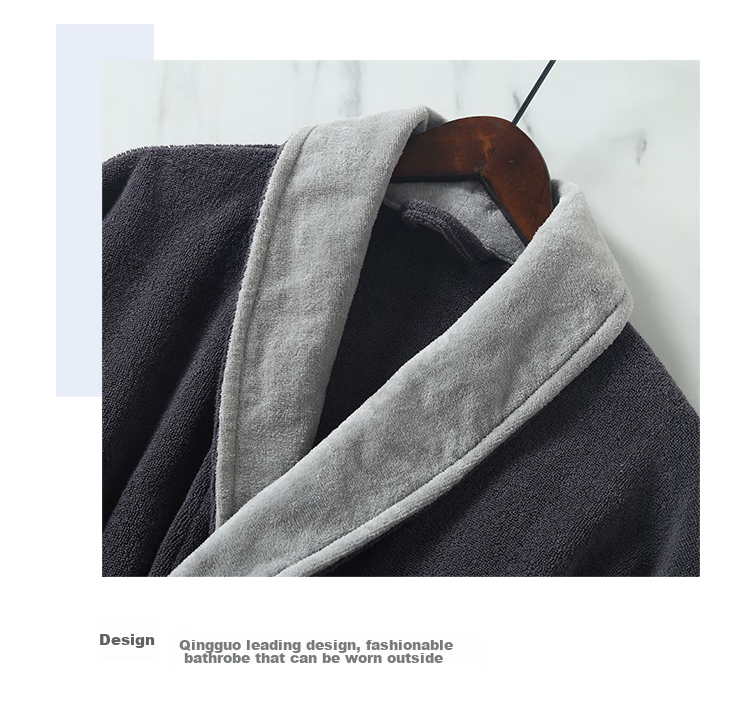Canasin Five-Star Hotel Bathrobe, Unisex All-Cotton Towel Fabric Loungewear Bathrobe, Thickened Soft Absorbent, White 13