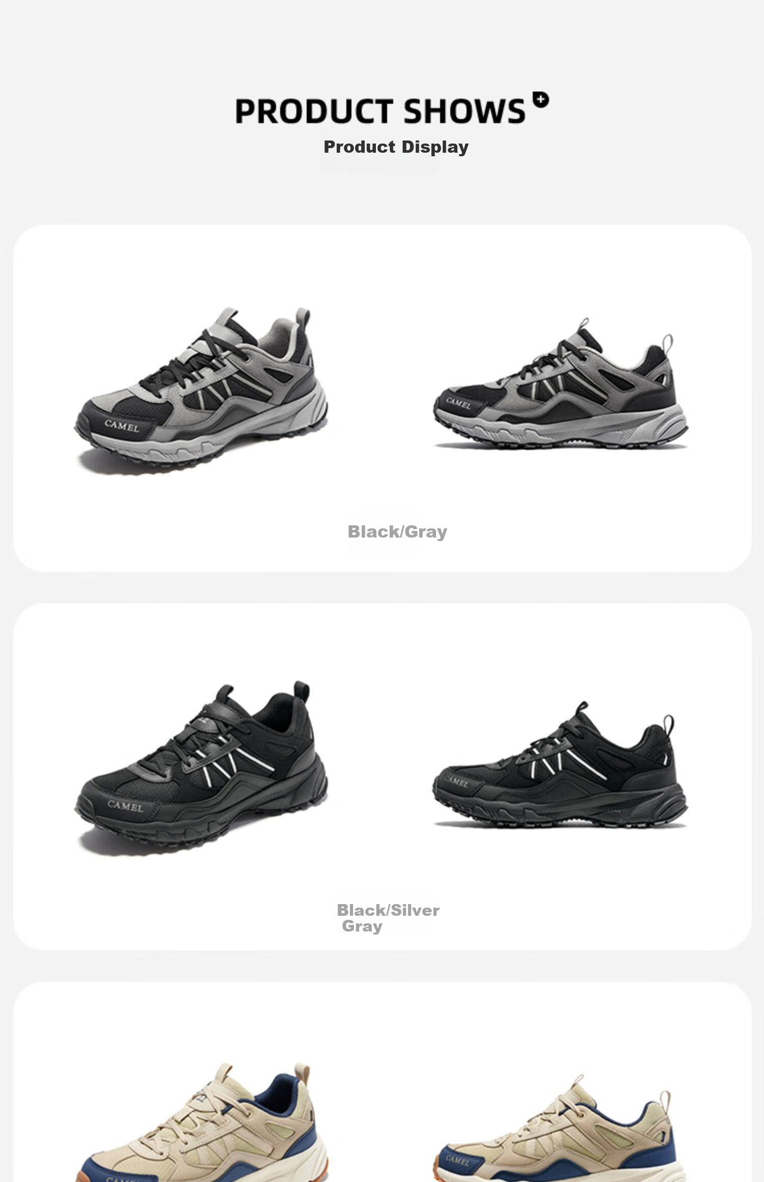 CAMEL Outdoor Hiking Shoes for Men And Women, Spring And Summer Non-Slip Wear-Resistant Shock-Absorbing Low-Top Breathable Casual Sneakers FB12235182T 6