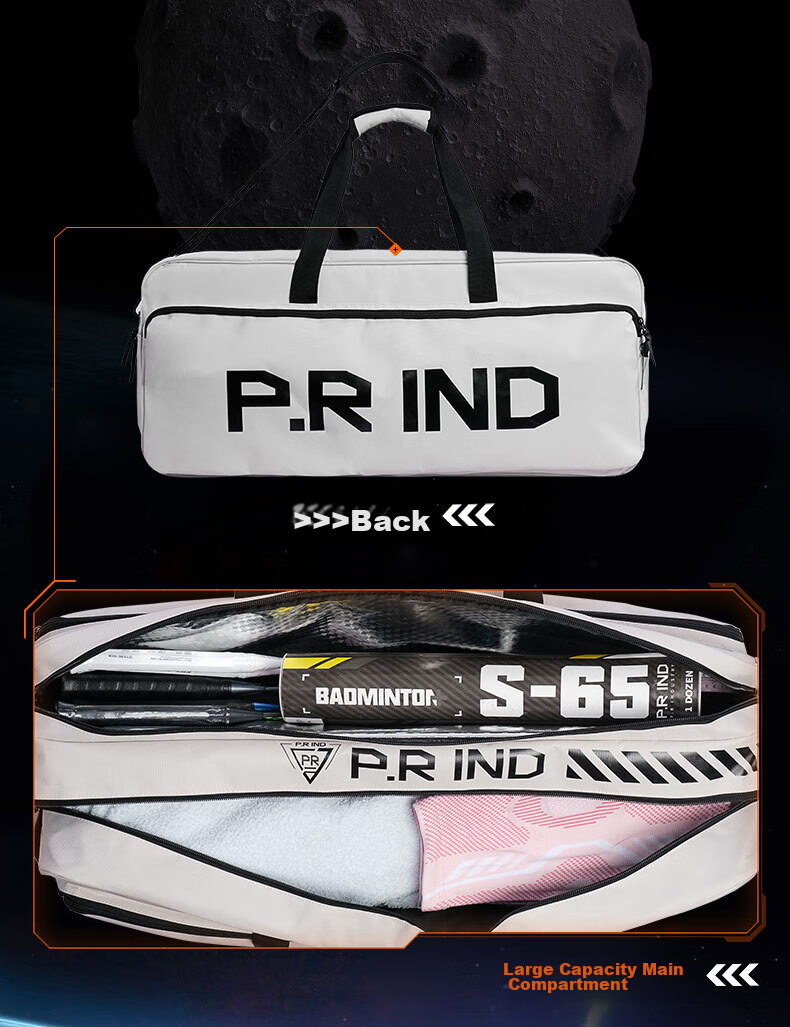 Purui Badminton Racket Bag, Large Capacity, Built-In Heat Insulation Layer, Multi-Purpose Handheld Shoulder Crossbody Sports Square Bag, Black 8
