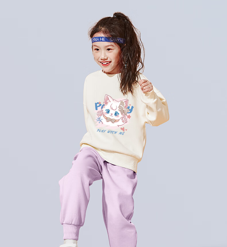 Baleno Girls' Outfit Set, Spring And Autumn 2026 Style, Trendy Sweatshirt for Older Girls, Children's Spring Clothing, Casual Sportswear Two-Piece Set 18