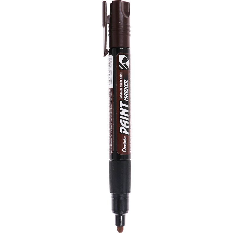 Pentel Colored Round-Tip Paint Marker, Waterproof Quick-Drying Marker, Thick Tip Large Letter Advertising Pen MMP20, Brown Single Pack