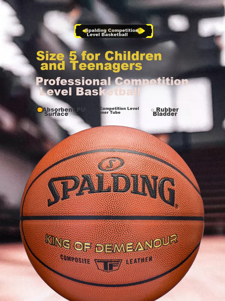 SPALDING Basketball TF Series Size 5 PU Children's Youth Competition Indoor And Outdoor Dual-Use Wear-Resistant Ball 77-176Y5 1