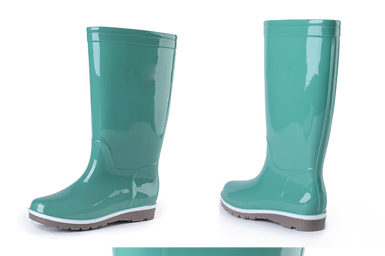 Pinzhide Women's Tall Rain Boots, Waterproof And Non-Slip, Wear-Resistant to Acid And Alkali, Flood Prevention Rubber Shoes with Breathable Lining, Blue, Size 36 14