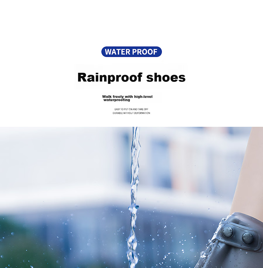 BWNK Waterproof Shoe Covers with Thick Soles, Non-Slip, Wear-Resistant, Portable Rain Gear, Rain Boots, Silicone-Coated Rain Shoes, Brown, XL Size 6