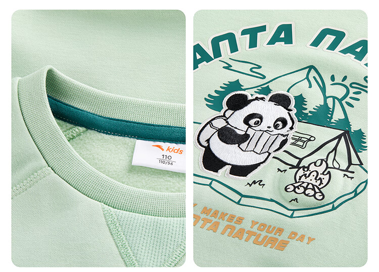 ANTA Children's Sweatshirt, Toddler Eco-Friendly Pullover, Winter Boys' Fleece-Lined Sweatshirt, Round Neck, 352449757 3