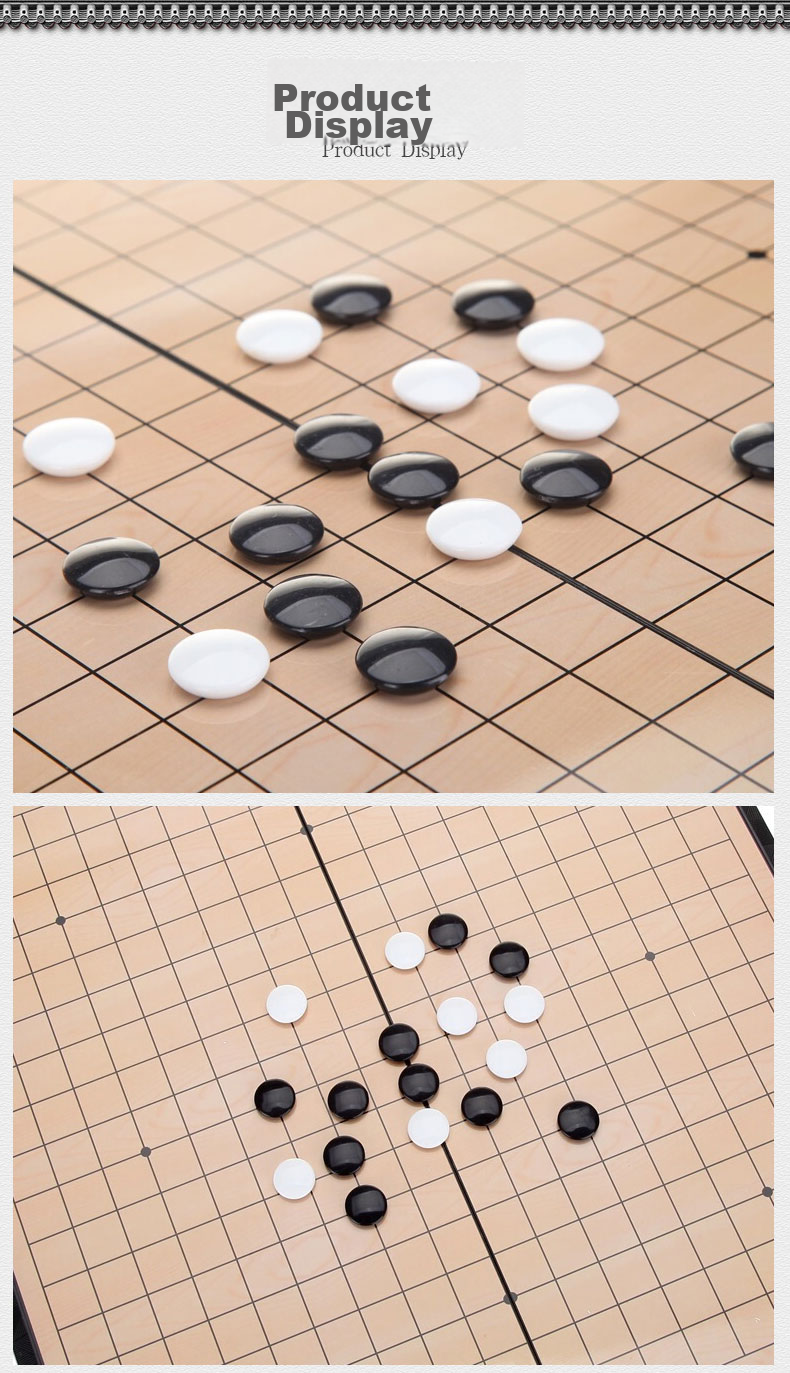 FORTHGOER Magnetic Go And Gomoku Set, Foldable Dual-Use Children's Toy Chessboard, Extra Large F-802, Father's Day Gift 6