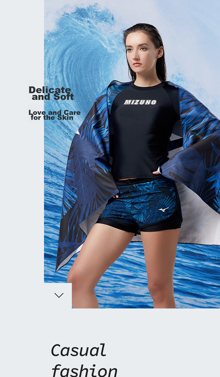 MIZUNO Bath Towel for Women, Quick-Drying Wrap Towel for Men, Beach Vacation Sand Towel, Portable Fitness Absorbent Towel Y3001 Black 15