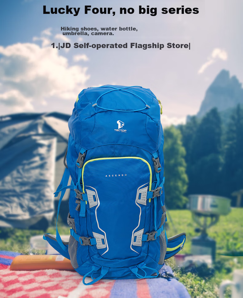 TECTOP Hiking Backpack, Solid Color Shockproof Shoulder Bag with 38L Large Capacity And Rain Protection, Outdoor Climbing Travel Sports Backpack DEAB604413, Black 7