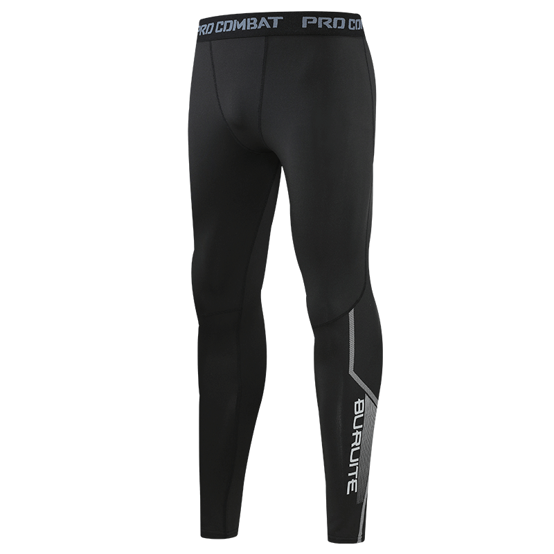 BURUITE Men's Compression Pants, Quick-Dry High-Elasticity Fitness Workout Set, Track And Field Running Suit, Basketball Training Leggings, Compression Tights