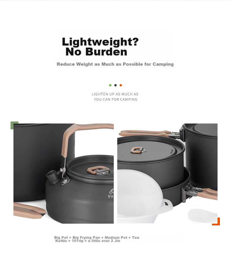 FIRE-MAPLE Banquet 4 Special Edition Outdoor Stove Camping Equipment Cookware Frying Pan Kettle Portable Pot Set Tea Brewing Stove 4