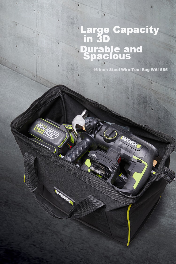 WORX Portable Tool Storage Bag, 16-Inch Wire Tool Bag WA1585, Multi-Functional Household 1