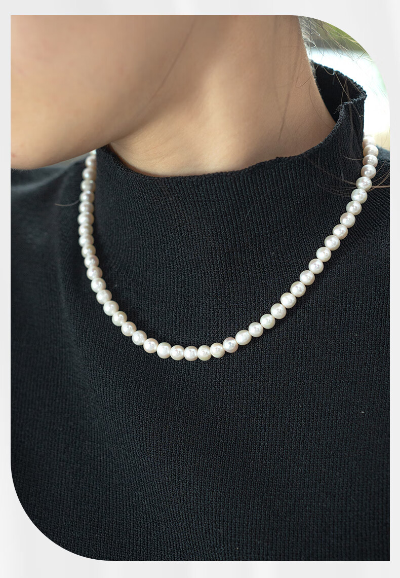 Hrfly White Pearl Necklace, Collarbone Chain, Baby Bead Jewelry Gift for Women, Girlfriend, Wife, Teacher's Day Birthday Gift Box 5