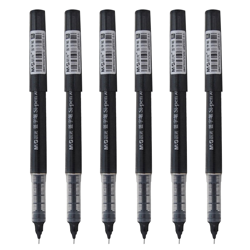 M&G Stationery Rollerball Pen, Quick-Drying Pen, Signature Pen, 0.5mm Full Needle Tube Gel Pen, Student Business Pen, Office Supplies, Black, 12 Pens/box