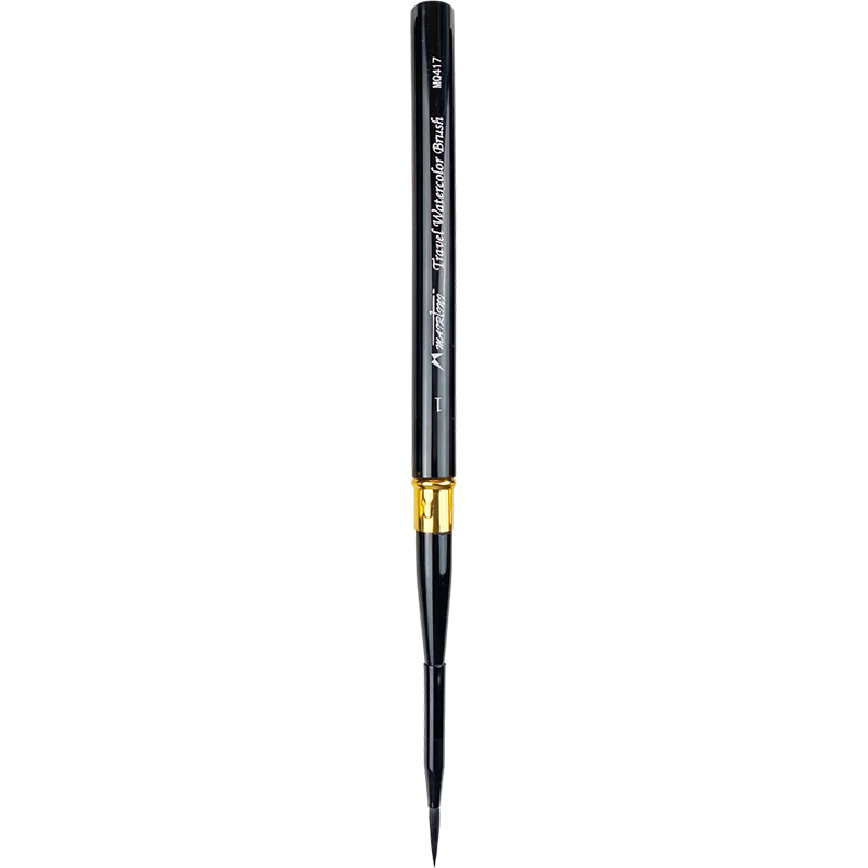 MAIRTINI Black Swan Travel Watercolor Brush, Nylon Bristle, Portable Metal Handle, Paint Brush, Professional Art Student Painting No. 1 Single Piece, Academy Grade MQ417-01