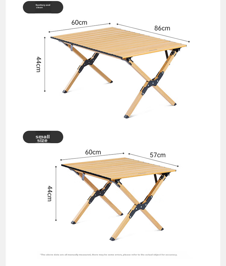 Naturehike Nuoke Xingjian L01 Egg Roll Table, Aluminum Alloy Camping Table, Outdoor Folding Table, Picnic Table, Oak Color, Large Size 20