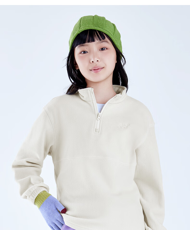 361° Children's Sweatshirt, Fall/Winter 2024, for Boys And Girls Aged 3-14, Thickened Pullover Fleece Sweatshirt, Green, Size 140 9