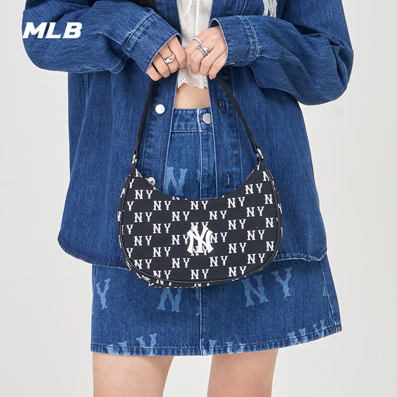 MLB Handbag for Women, Underarm Bag, Crossbody Bag, Handbag, Shoulder Bag, Travel Bag, Tote Bag, Gift, 3ABQS014N-50BKS