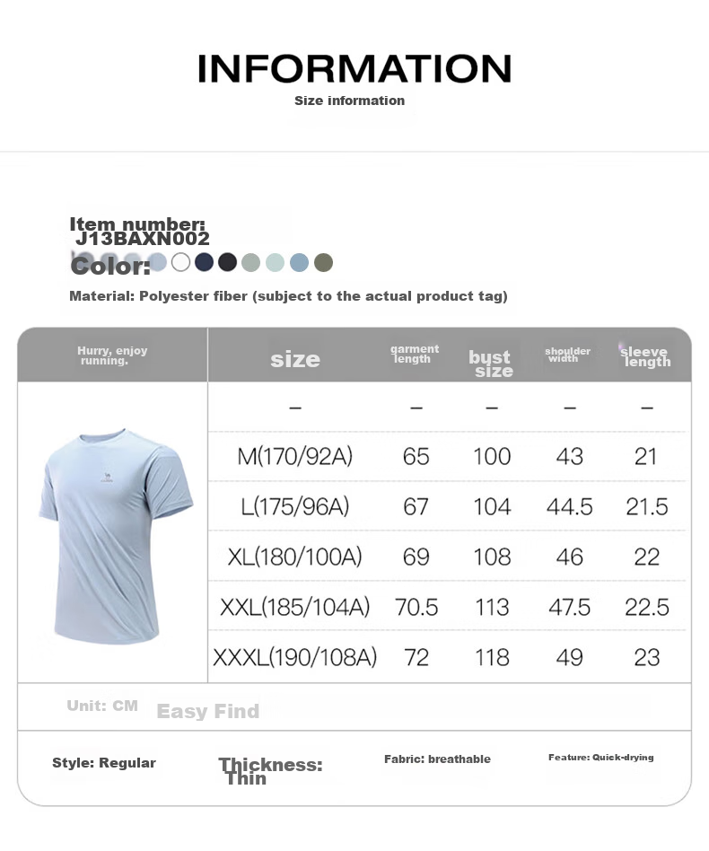 CAMEL Short-Sleeve T-Shirt for Men, New Summer Style, Loose-Fit Round Neck Outdoor Sportswear, Running Training Ultra-Thin Quick-Dry Top 8