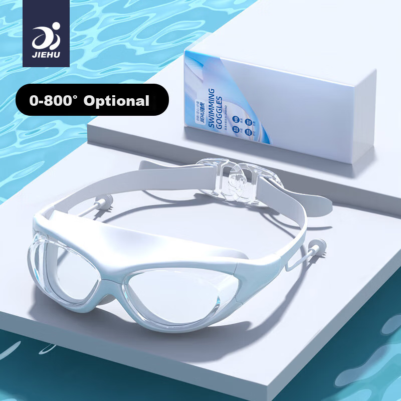 Jiehu Swimming Goggles for Nearsightedness, High Definition Anti-Fog, Waterproof Diving Glasses for Men And Women, Adult Clear Lens Protective Eyewear