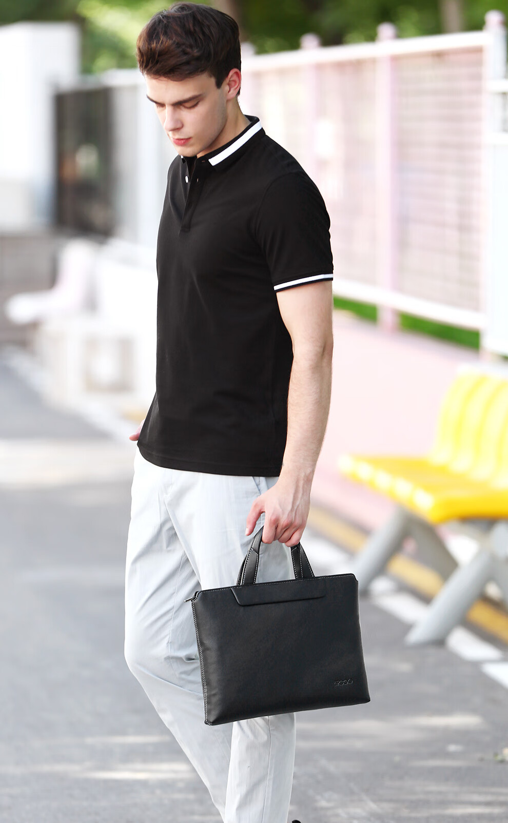 COW Men's Bag, Briefcase for Men, Fashionable Casual Light Business Handbag Backpack Laptop Bag, C-9810 Elite Model 9