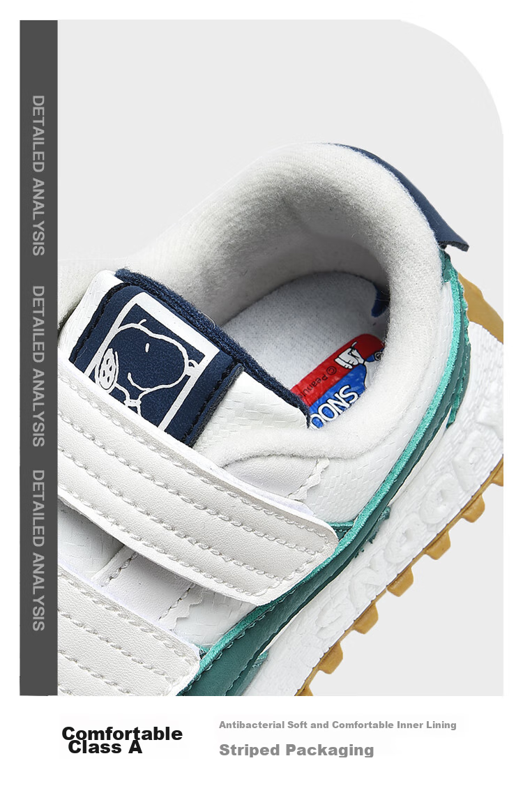 SNOOPY Children's Shoes, Kids' Sneakers, Boys And Girls Soft-Soled Running Shoes, Wear-Resistant Casual Shoes, 0020 White And Blue, Size 33 22