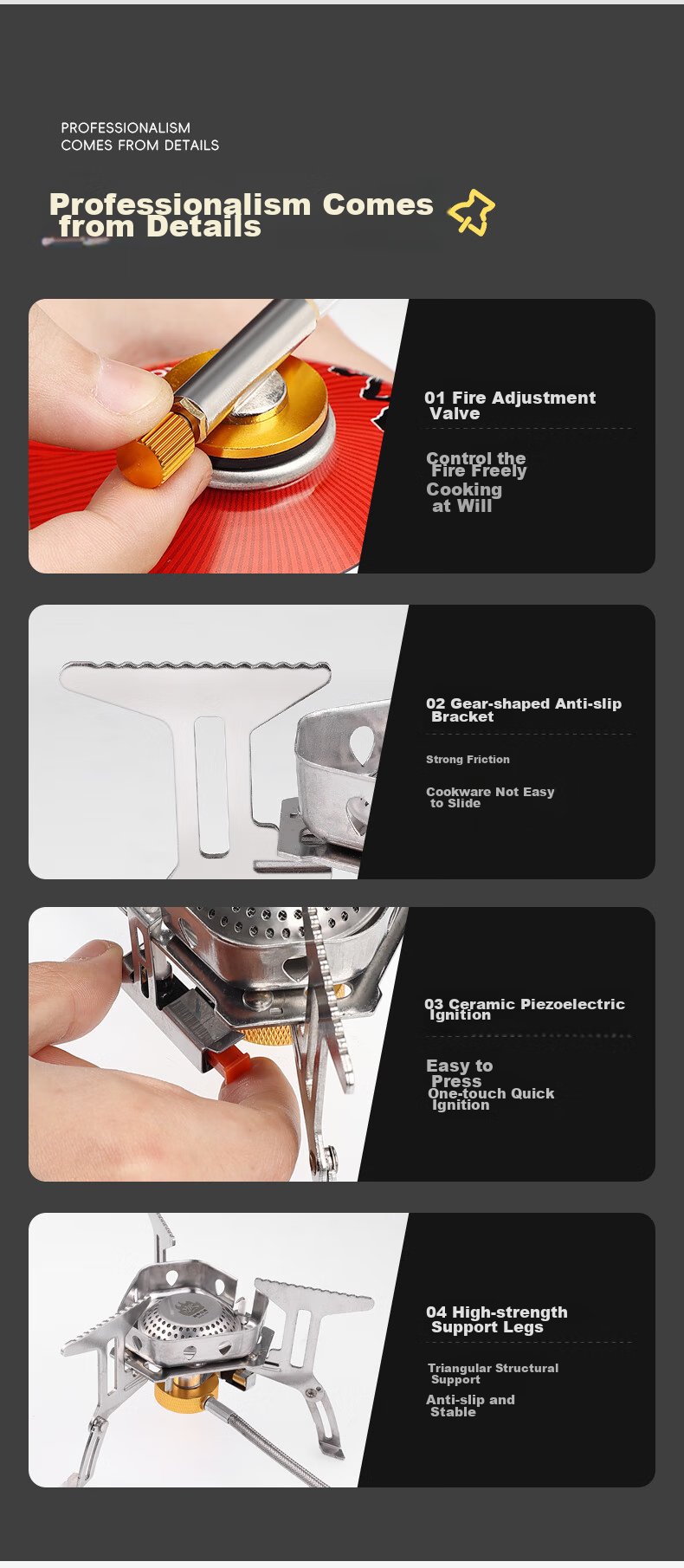 Jinyu Portable Cassette Stove Split Outdoor Windproof Burner Camping Tea Cooking Stove 10