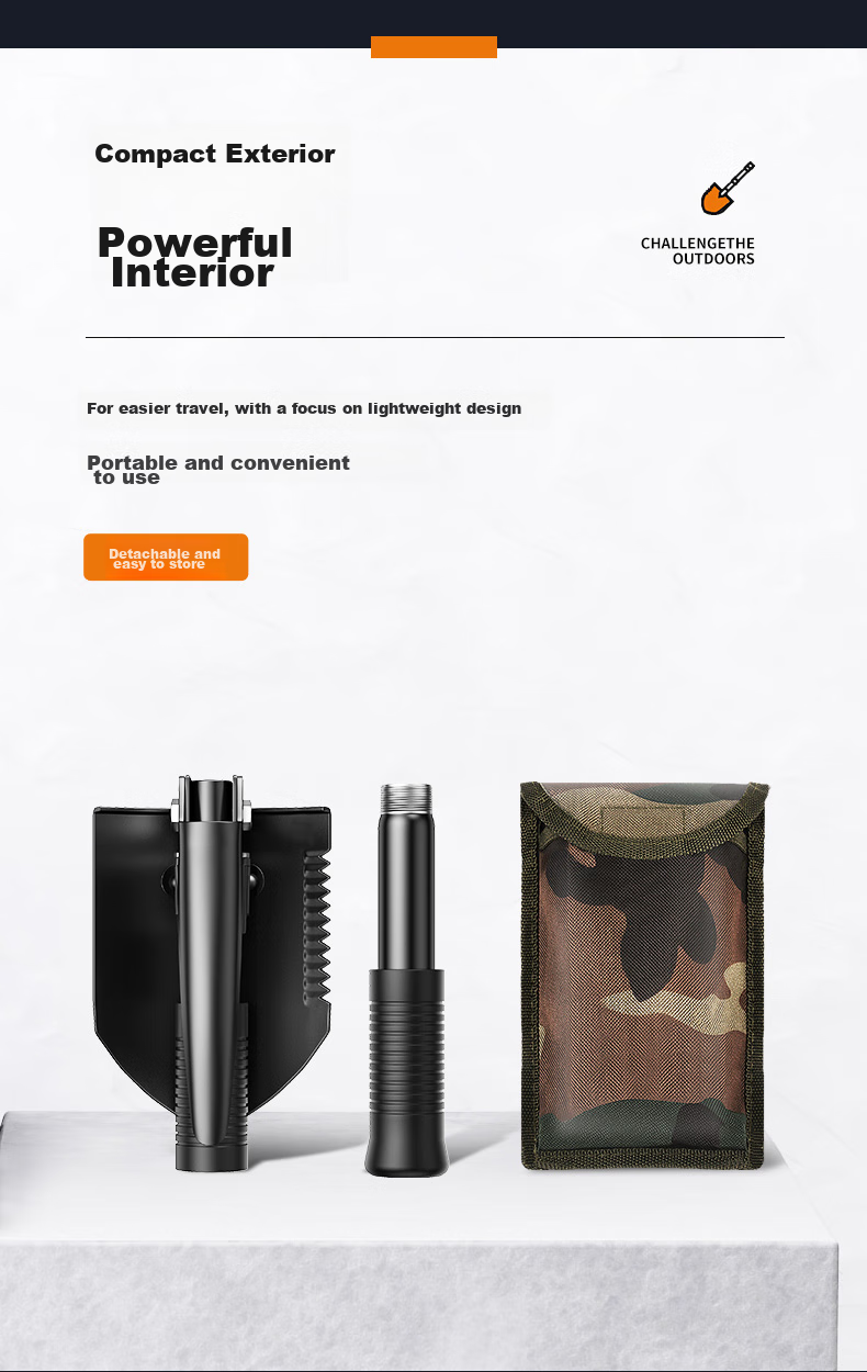 SupFire BG01 Multifunctional Military Shovel, Life-Saving Iron Spade, Foldable Car-Mounted Military Shovel, Outdoor Camping Emergency Spade, Hoe, And Pickaxe 5