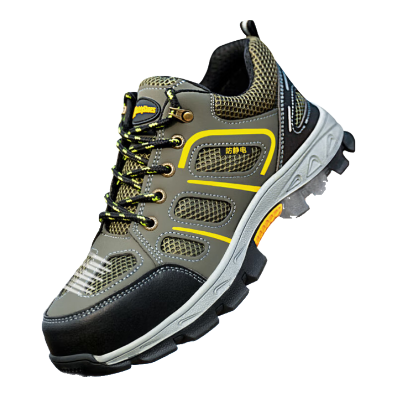 Jingtu Anti-Static Safety Shoes for Men Summer Breathable Steel Toe Cap Puncture-Resistant Gas Station Work Shoes 857A Size 38