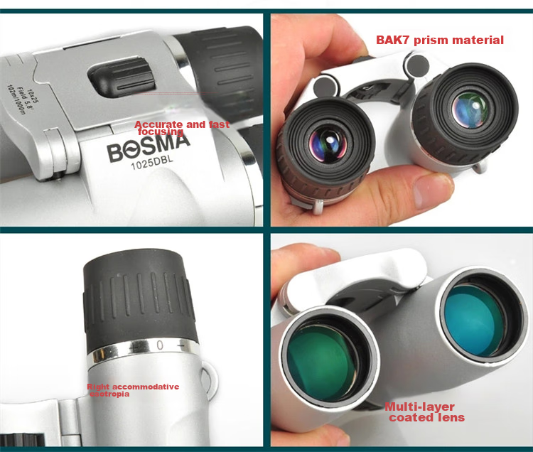 BOSMA Surfing 10X25 Binoculars, Compact And Portable, Essential for Travel And Concerts, Holiday Gift 13