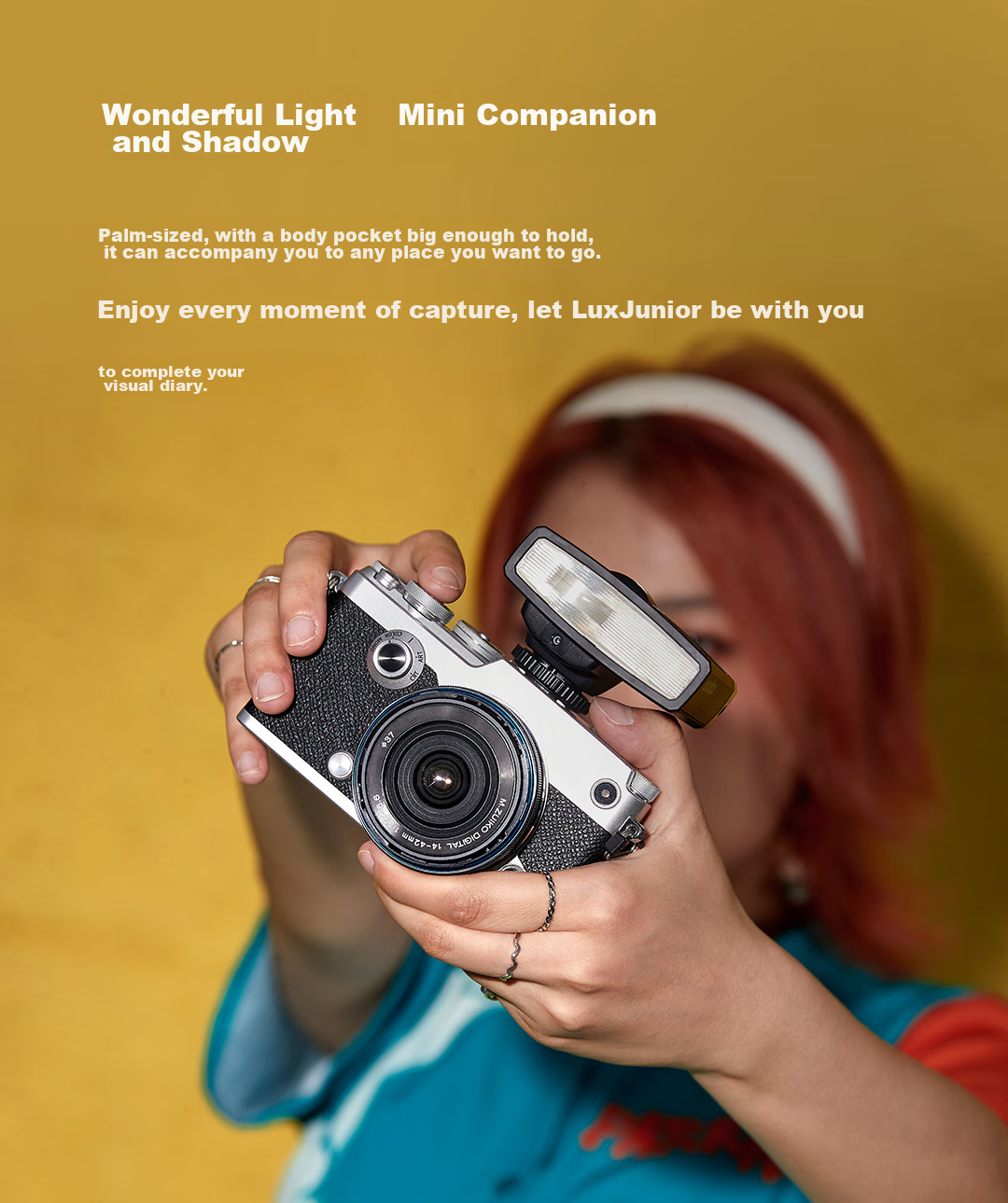 Godox Lux Junior Vintage Flash, DSLR And Mirrorless Camera Hot Shoe External Light with Rotating Head, Compatible with Sony/Fuji/Canon/Nikon, Universal Portable Mini Hot Shoe Light 5