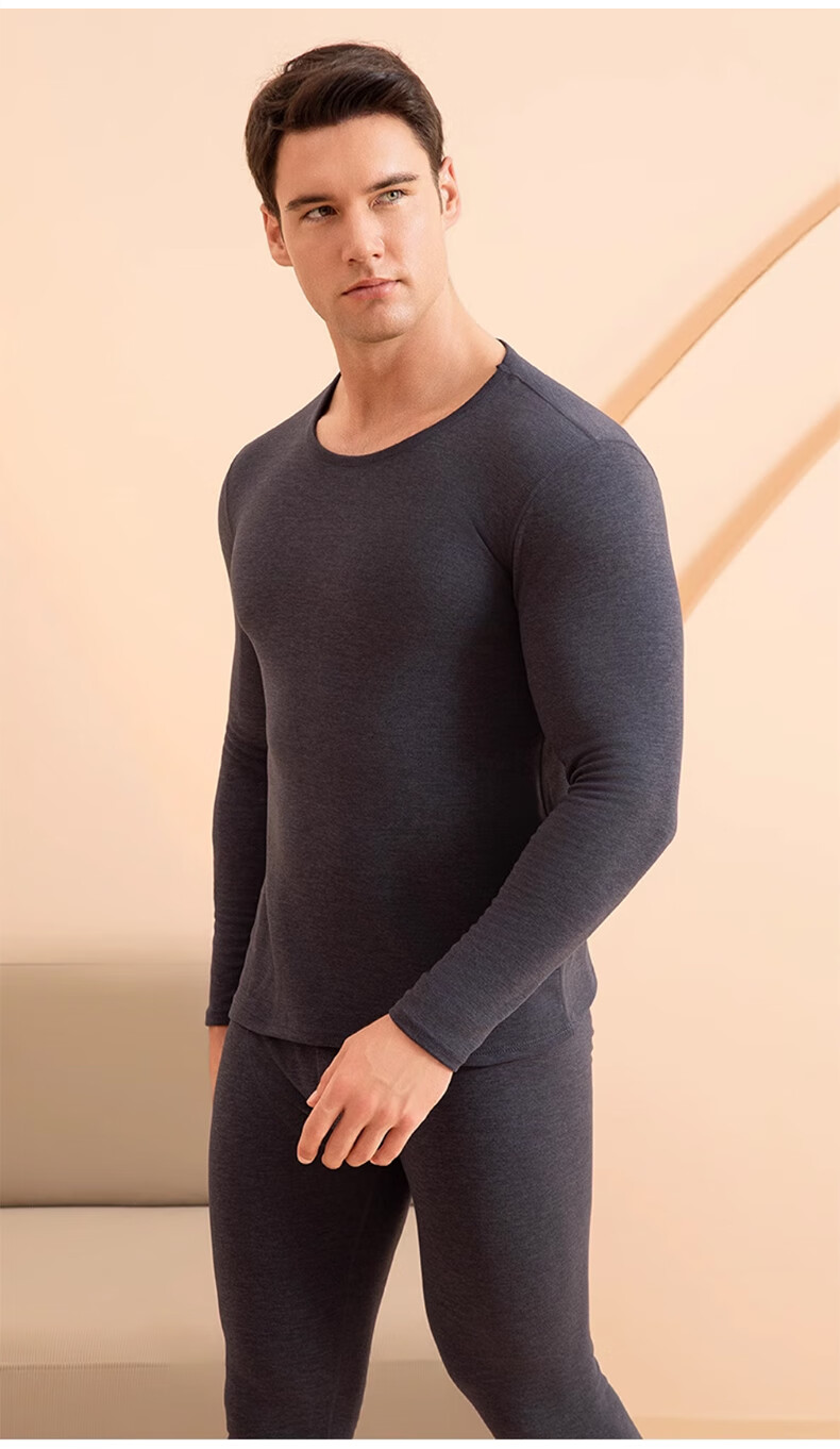 LangSha Women's Thermal Underwear, New Autumn And Winter 2026 Collection, Cashmere And Silk Blend, 7A Antibacterial Round Neck, Warm Base Layer Top And Bottom Set 27