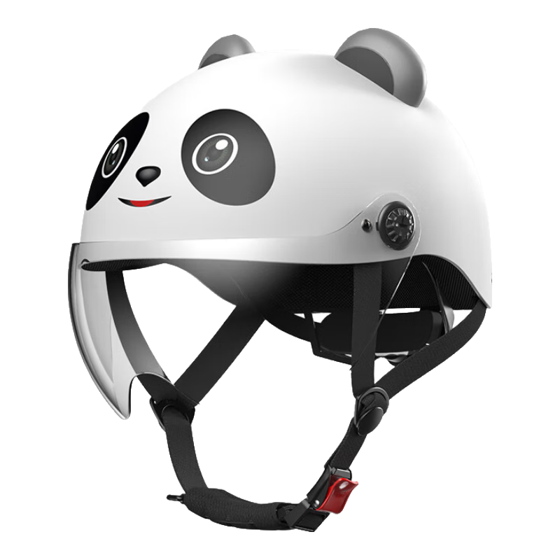 Xiaoan Electric Bicycle Helmet, 3C Certified, Unisex Summer Breathable Riding Half Helmet, Electric Motorcycle Safety Helmet, All-Season Universal, Panda 096M