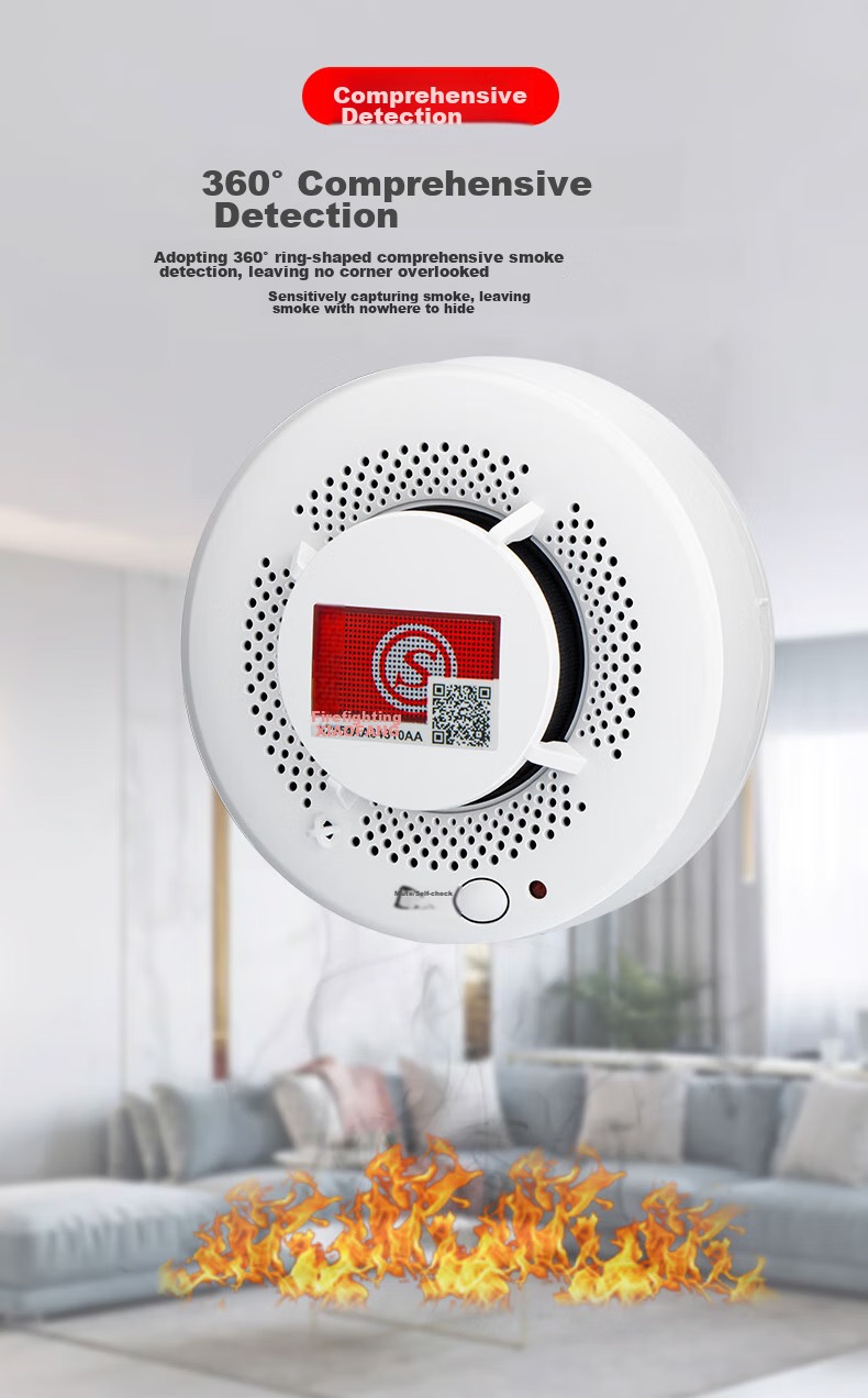 LFang PS-818 Smoke Alarm, Fire Safety 3C Certified, Fire And Smoke Temperature Alarm, for Home And Commercial Use, Remote Alarm 9