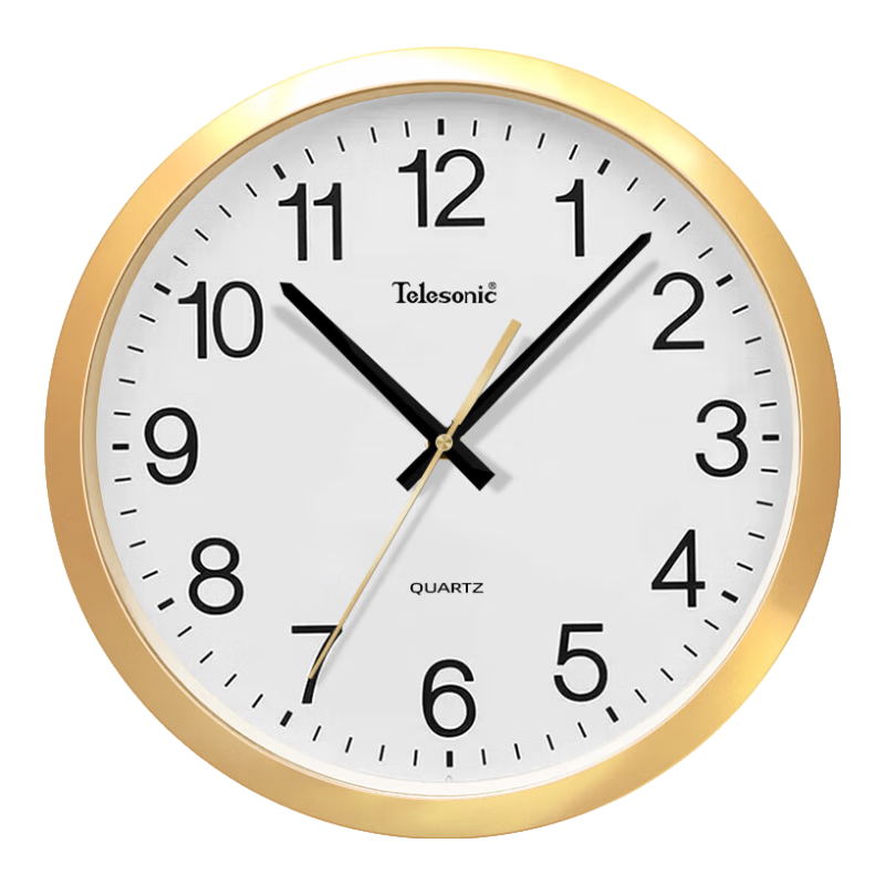 Telesonic Wall Clock, Home Living Room Clock, No Drilling Required, Wall-Mounted, Simple Design, Electronic Clock, Decorative Quartz Clock, 36cm