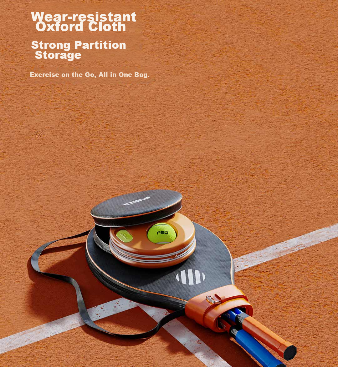 FEIERDUN FED Tennis Racket, Tennis Training Device, Stringed Rebound Ball, Single Player for Beginners, College Students, Children, Professional Single Player 19